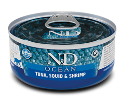 Консервы Farmina N&D Ocean Cat (Тунец, кальмар, креветки) для кошек