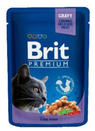 Brit Premium Cat Pouches with Cod Fish для кошек
