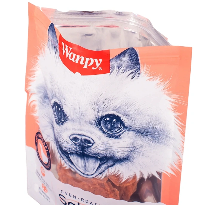 Wanpy Dog Лакомые кусочки из нежного лосося в форме рыбок для собак