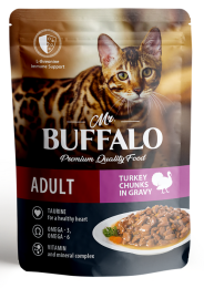 Mr. Buffalo Sensitive Cat Adult (Индейка в соусе) для кошек