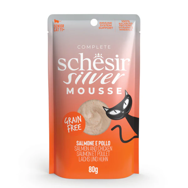 Schesir Silver Mousse (Курица, лосось и тыква) для кошек