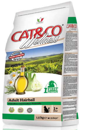 Cat&co Wellness Adult Hairball (Курица и рис)