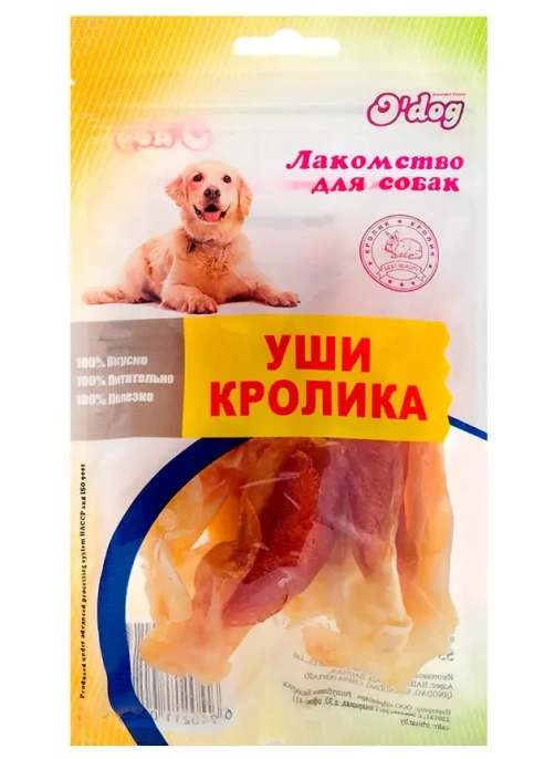 O'dog Лакомство Уши кролика для собак