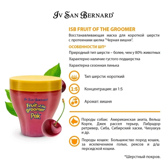 Iv San Bernard Маска Fruit of the Groomer Black Cherry для собак для кошек