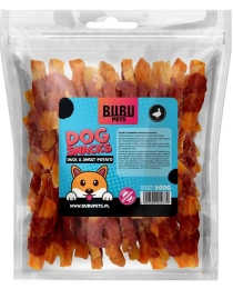 Bubu Pets Картофель фри из сладкого картофеля, завернутый в утку для собак