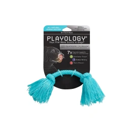 Playology Жевательный канат DRI-TECH ROPE с ароматом арахиса, голубой для собак