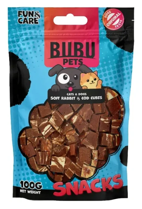Bubu Pets Косточки из кролика и трески, мягкие для собак для кошек
