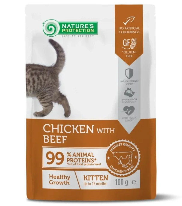 Nature's Protection Консервы Kitten (Курица и говядина) для кошек