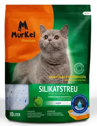 Murkel Наполнитель силикагелевый (Яблоко) для кошек