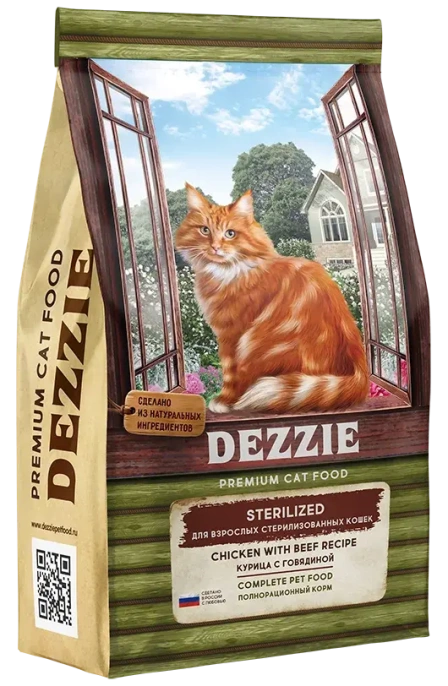 Dezzie Sterilized Cat (Курица, говядина), 400 г