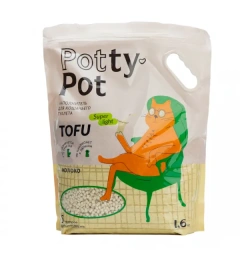 Potty-Pot Наполнитель ТОФУ Супер лайт Молоко для кошек