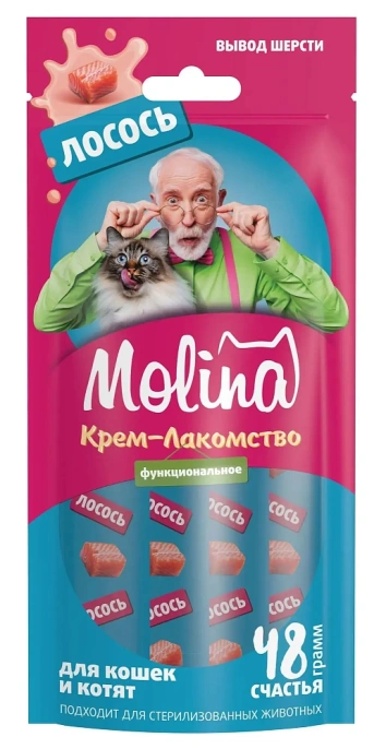 Molina Крем-лакомство с лососем для кошек
