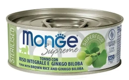 Monge Supreme Sterilised Консервы из тунца с бурым рисом и гинкго билоба для кошек