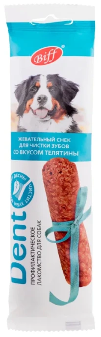 ТИТБИТ Жевательный снек для крупных собак DENT со вкусом телятины