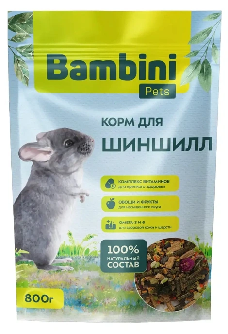 Bambini Pets Корм для шиншилл, 800 г
