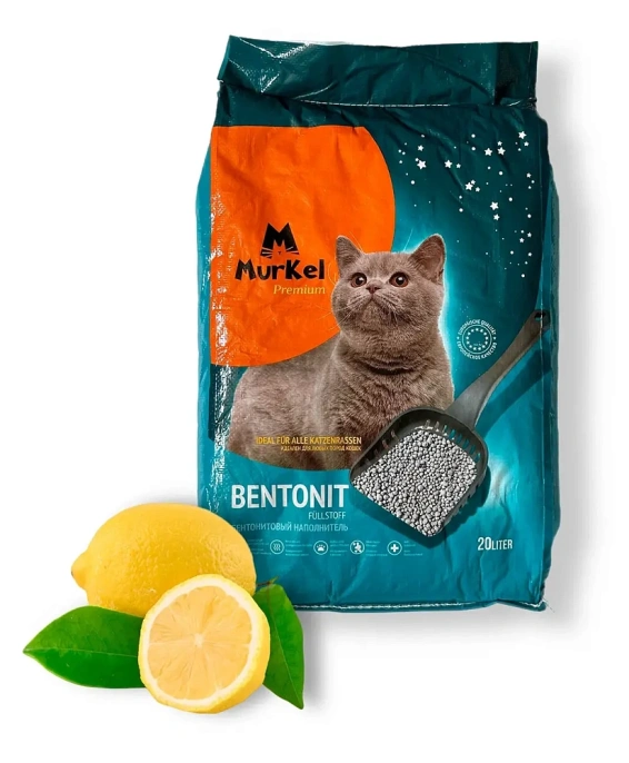 Murkel Наполнитель бентонитовый (Лимон) для кошек