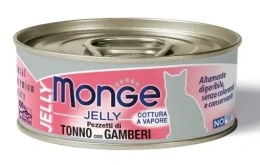 Monge Gelly Adult Cat Консервы с желтоперым тунцом и креветками для кошек