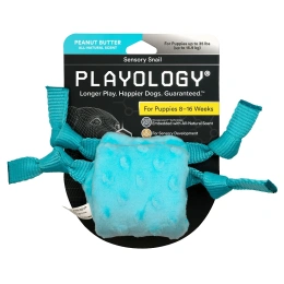 Playology Сенсорная улитка PUPPY SENSORY SNAIL для щенков с ароматом арахиса, голубой