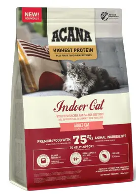Корм ACANA Highest Protein Indoor Cat (Курица, лосось, форель) для кошек, 1,8 кг