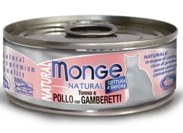 Monge Cat Natural Консервы из тунца с курицей и креветками для кошек