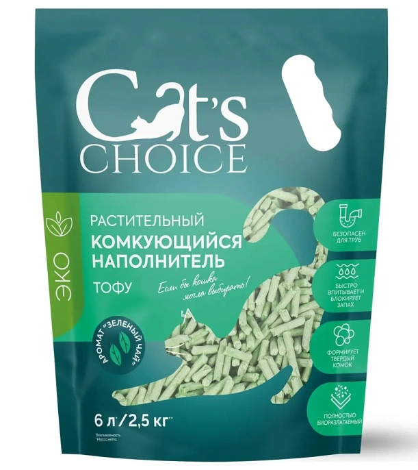 Cat's choice Наполнитель тофу (Зеленый чай) для кошек