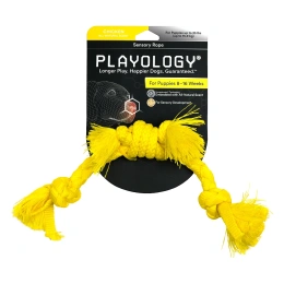 Playology Cенсорный канат PUPPY SENSORY ROPE для щенков с ароматом курицы, желтый