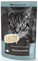 Пресервы Tasty с рыбой в желе для кошек