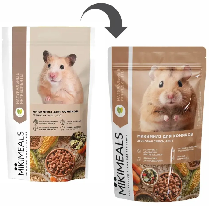 MIKIMEALS Корм для хомяков, 400 г