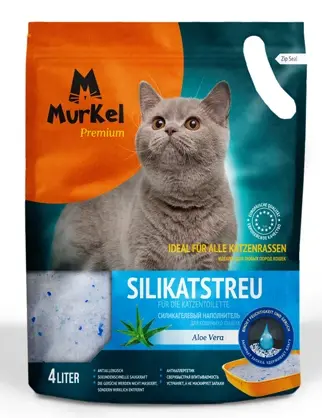 Murkel Наполнитель силикагелевый (Алоэ вера) для кошек