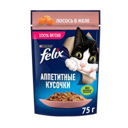 Felix Аппетитные кусочки для кошек (Лосось в желе)
