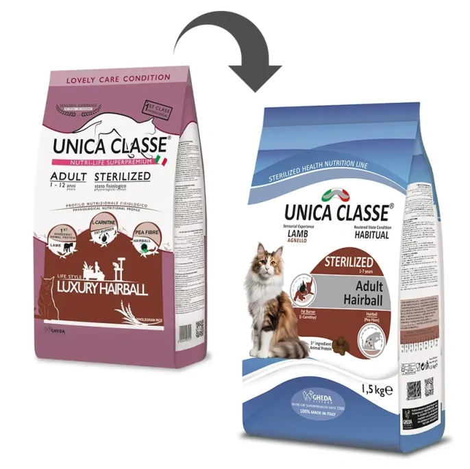 Unica Classe Adult Sterilized Hairball (Ягненок), 300 г
