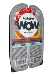 AlphaPet WOW Superpremium Говядина и томленая тыква сочные ломтики в соусе для собак