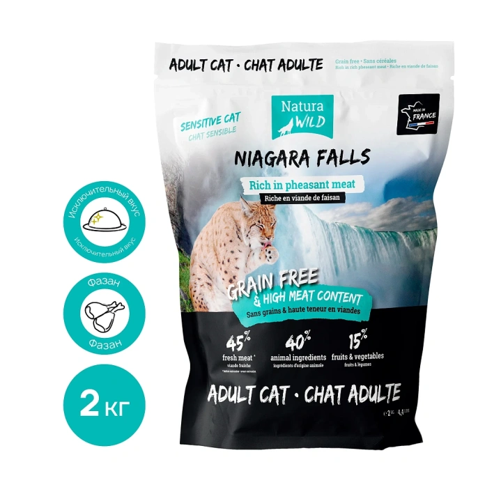 Natura Wild Niagara Falls Adult Cat (Фазан), 2 кг