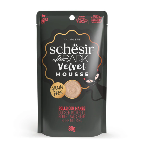 Schesir After Dark Velvet Mousse (Курица, говядина) для кошек