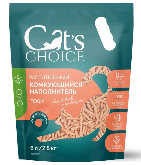 Cat's choice Наполнитель тофу (Персик) для кошек