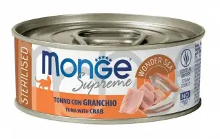 Monge Supreme Sterilised Консервы из тунца с крабом для кошек