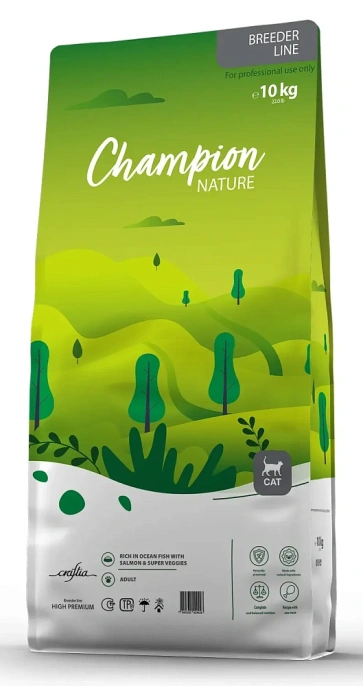 Craftia Champion Nature Premium Adult Cat (Океаническая рыба, лосось и овощи), 10 кг