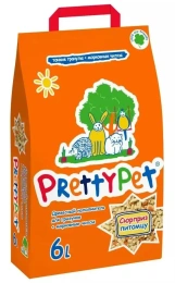 PrettyPet Наполнитель древесный с морковными чипсами