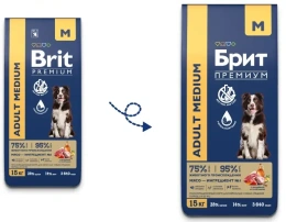 Корм Брит Премиум Dog Adult Medium (Индейка, телятина) для собак
