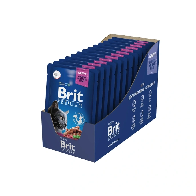 Brit Premium Cat Pouches (Курица, индейка) для кошек