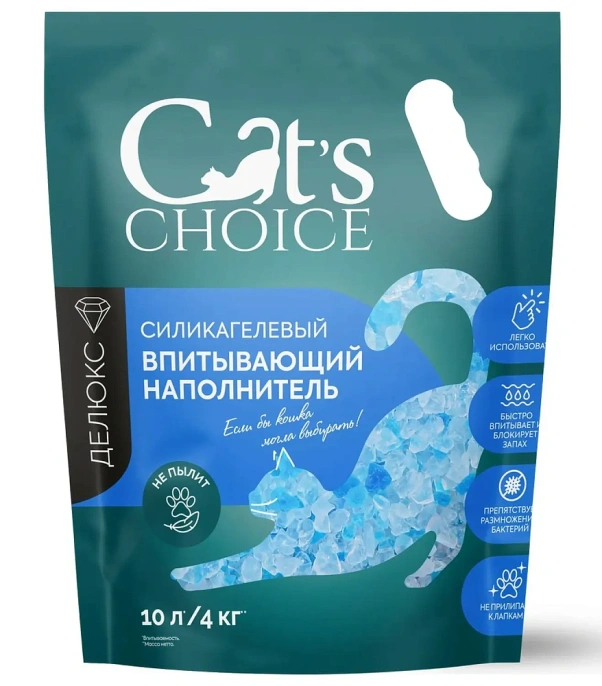Cat's choice Наполнитель силикагелевый с синими гранулами для кошек