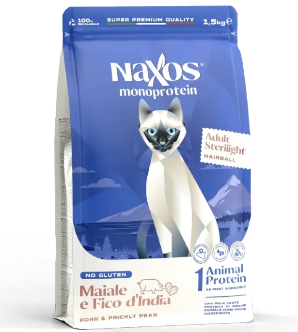 Naxos Cat Sterilight Hairball (Свинина, опунция), 300 г