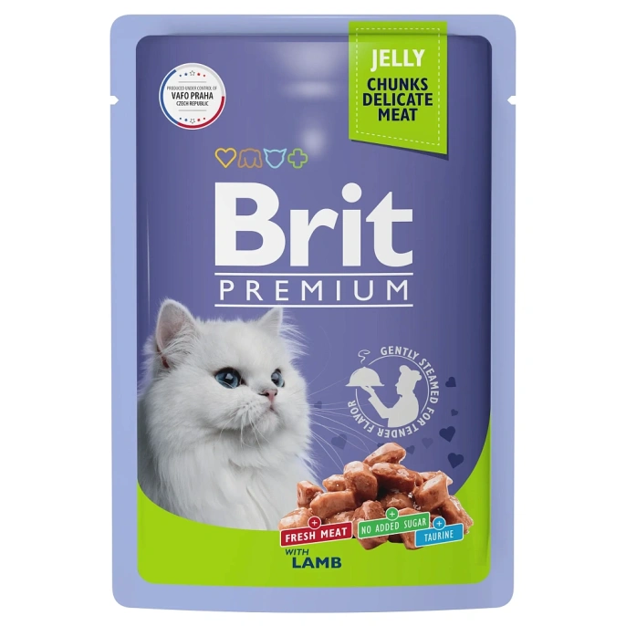 Brit Premium Пауч для взрослых кошек (Ягненок в желе)