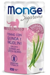 Monge Supreme Sterilized Cat Пауч из тунца с киноа и зелёной фасолью для кошек