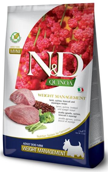 Farmina N&D Quinoa Adult Mini Weight Management (Ягненок, киноа, брокколи, спаржа)
