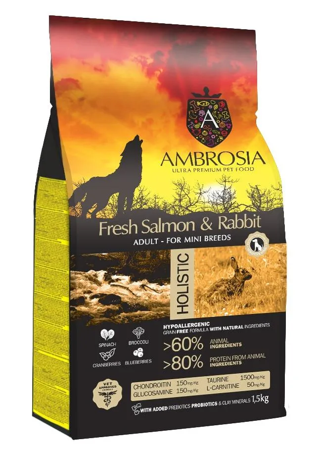 AMBROSIA Adult Mini Breeds (Лосось, кролик)