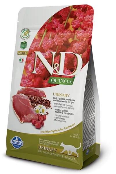 Корм Farmina N&D GF Quinoa Urinary Cat (Утка и клюква) для кошек, 300 г