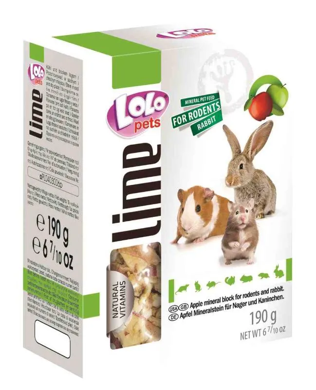 Lolo Pets Минеральный камень с яблоком для грызунов и кроликов