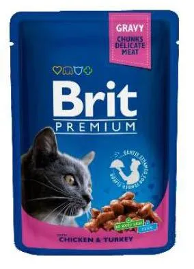 Brit Premium Cat Pouches with Chicken & Turkey для кошек