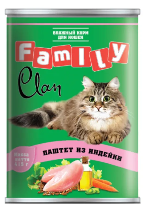 Clan Family Паштет из индейки для кошек